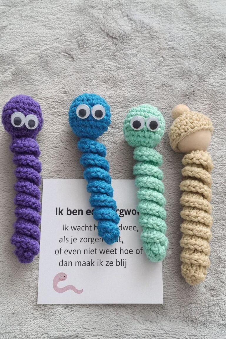 Gelukswormpje haken gratis patroon